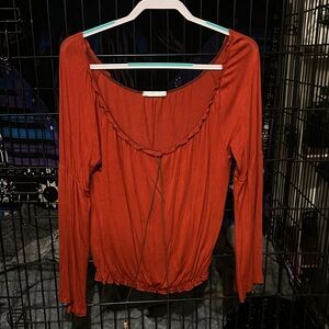 a'gaci Rust Long Sleeve Blouse